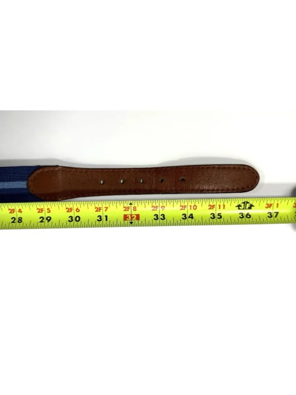 Smathers & Branson Crossed Clubs Needlepoint Golf Belt Navy Sz 32 Hand Stitched